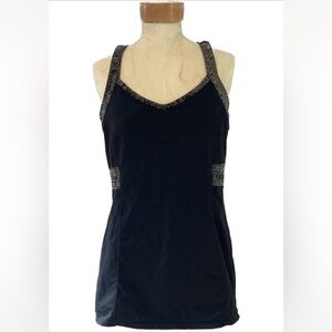 Athleta Prisma Black and Heather Gray Built in Bra Tank